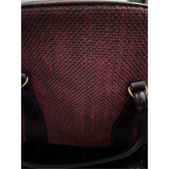 Vintage Tweed Handbag Bowler Handle Purse red bag - Picture 2 of 4